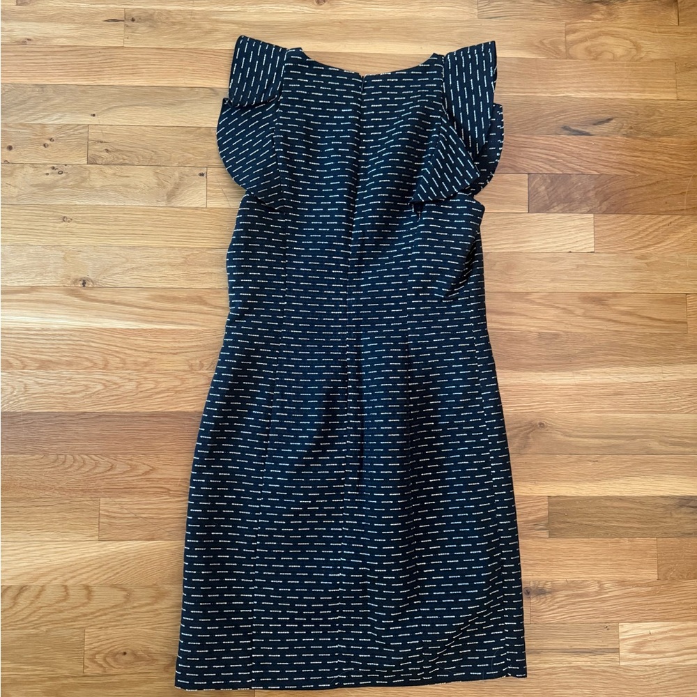 Shoshanna Black Flutter Sleeve Cocktail Dress with Gold Detail Size 4